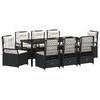 vidaXL Garden Dining Set 9 pcs Black Poly Rattan