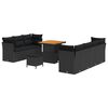 vidaXL Garden Sofa Set 10 pcs Black Poly Rattan