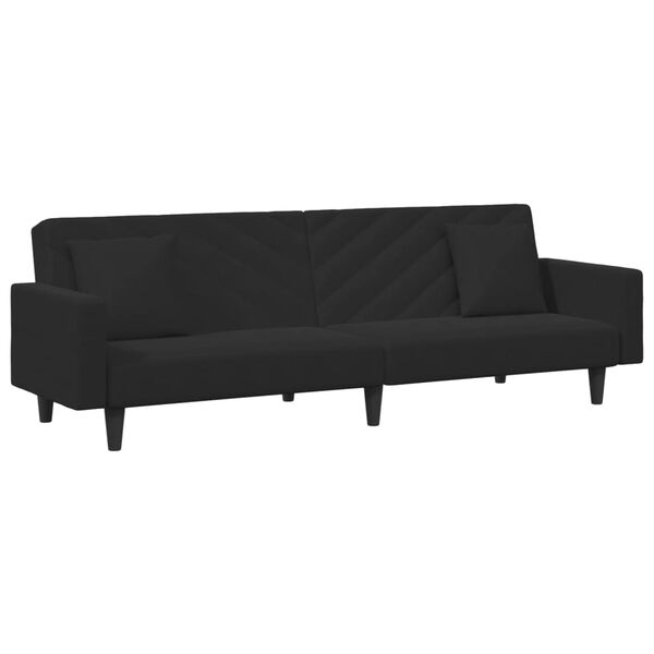 vidaXL 2 Piece Sofa Set with Pillows Black Velvet