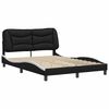 vidaXL Bed Frame without Mattress "Hvar" Black and White 137x190 cm Double Faux Leather