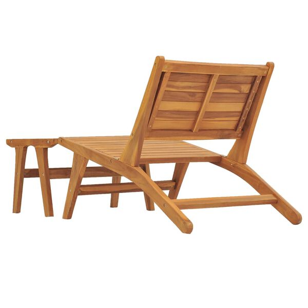 vidaXL Garden Chair with Footrest Solid Teak Wood