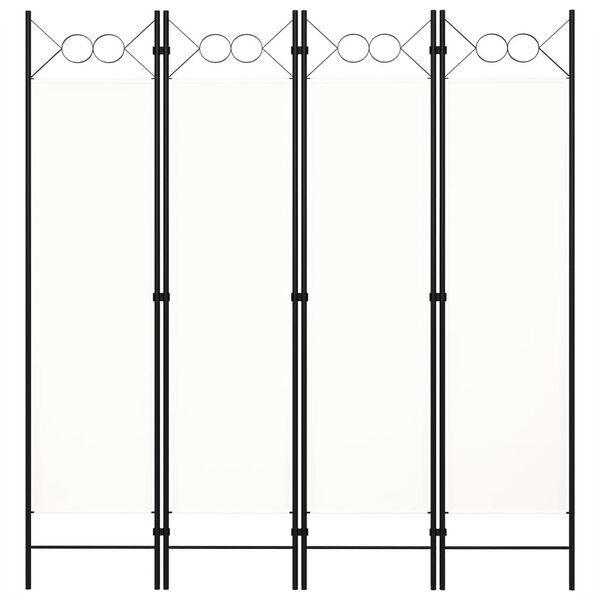vidaXL 4-Panel Room Divider White 160x180 cm