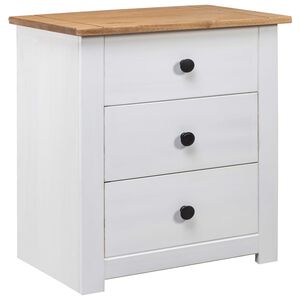 vidaXL Bedside Cabinet | White | Solid pine wood | Medium | Bedside Cabinet