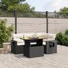 vidaXL 5 Piece Garden Sofa Set with Cushions Black Poly Rattan