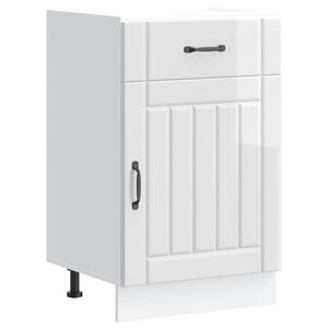 vidaXL Kitchen Base Cabinet "Lucca" High Gloss White Engineered Wood