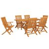 vidaXL 7 Piece Garden Dining Set Solid Teak Wood