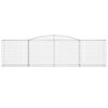 vidaXL Arched Gabion Baskets 4 pcs 400x50x100/120 cm Galvanised Iron