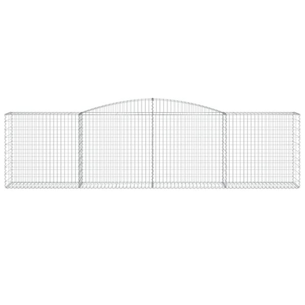 vidaXL Arched Gabion Baskets 4 pcs 400x50x100/120 cm Galvanised Iron