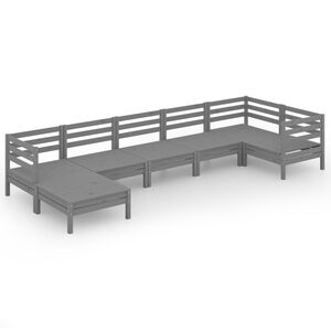 vidaXL Garden Lounge Set | Grey | Solid pinewood | Modular | Garden Lounge Set