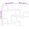 vidaXL Wall Corner Shelf 2 pcs Black 40x40x50 cm Engineered Wood
