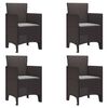 vidaXL Garden Chair 4 pcs Brown Polypropylene