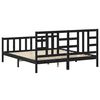 vidaXL Bed Frame without Mattress Black Solid Wood Pine