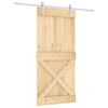 vidaXL Sliding Door Natural and White 95 x 210 cm Solid Pine Wood