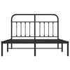 vidaXL Metal Bed Frame without Mattress with Headboard Black 135x190cm