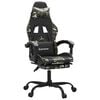 vidaXL Swivel Gaming Chair with Footrest Black&Camouflage Faux Leather
