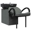 vidaXL Shampoo Chair Dark Grey and Black 63 x 141 x 92 cm Fabric