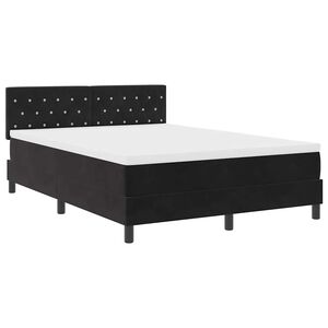 vidaXL Box Spring Bed Black and White 152 x 203 cm Velvet