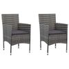 vidaXL Garden Dining Chairs 2 pcs Poly Rattan Grey