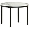 vidaXL Table | White and Black | Marble, Powder-Coated Steel | Medium | Durable