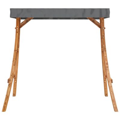 vidaXL Swing Frame with Anthracite Roof Bent Wood with Teak Finish
