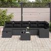 vidaXL Garden Sofa Set with Cushion 8 pcs Black Poly rattan