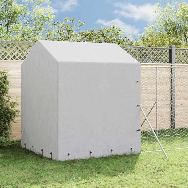 vidaXL Outdoor Dog Kennel with Roof Silver 2x6x2.5 m Galvanised Steel