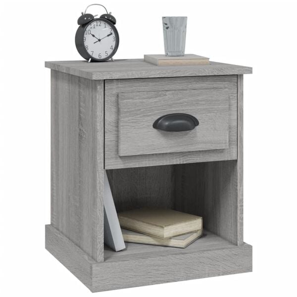 vidaXL Bedside Cabinet Grey Sonoma 39x39x47.5 cm Engineered Wood