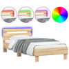 vidaXL Bed Frame without Mattress with LED Lights Sonoma Oak 90x190 cm