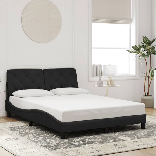 vidaXL Bed Frame without Mattress Black 137x190 cm Velvet