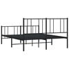 vidaXL Metal Bed Frame without Mattress with Footboard Black 135x190cm