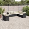 vidaXL 9 Piece Garden Sofa Set with Cushions Black Poly Rattan