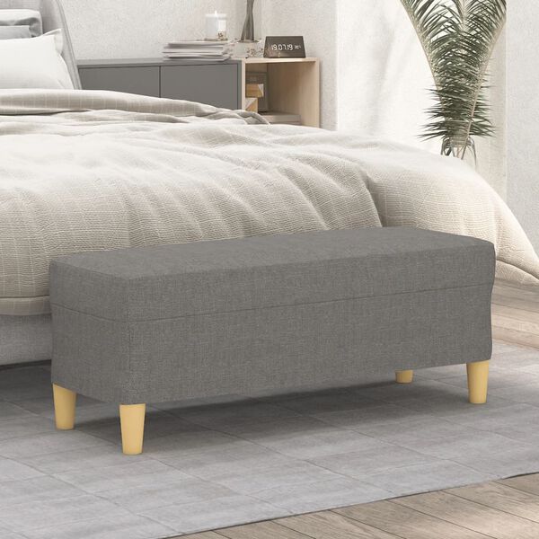 vidaXL Bench Dark Grey 100x35x41 cm Fabric