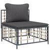 vidaXL 9 Piece Garden Lounge Set with Cushions Anthracite Poly Rattan