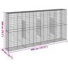 vidaXL Gabion Basket with Cover 400x50x200 cm Galvanised Iron