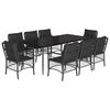 vidaXL 9 Piece Garden Dining Set with Cushions Black Poly Rattan