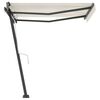 vidaXL Freestanding Manual Retractable Awning 350x250 cm Cream