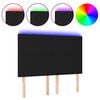 vidaXL LED Headboard Black 144x5x118/128 cm Fabric