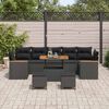 vidaXL Garden Sofa Set with Cushion 10 pcs Black Poly rattan