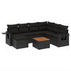 vidaXL 8 Piece Garden Sofa Set with Cushions Black Poly Rattan