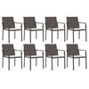 vidaXL 9 Piece Garden Dining Set with Cushions Poly Rattan and Steel