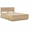 vidaXL Bed Frame Sonoma Oak 150 x 200 cm Engineered Wood