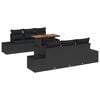 vidaXL Garden Sofa Set 7 pcs Black Poly Rattan