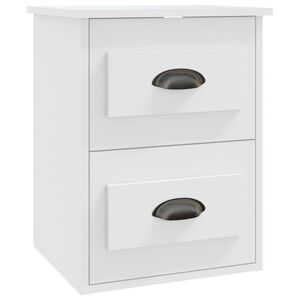 vidaXL Wall-mounted Bedside Cabinet White 41,5x36x53cm