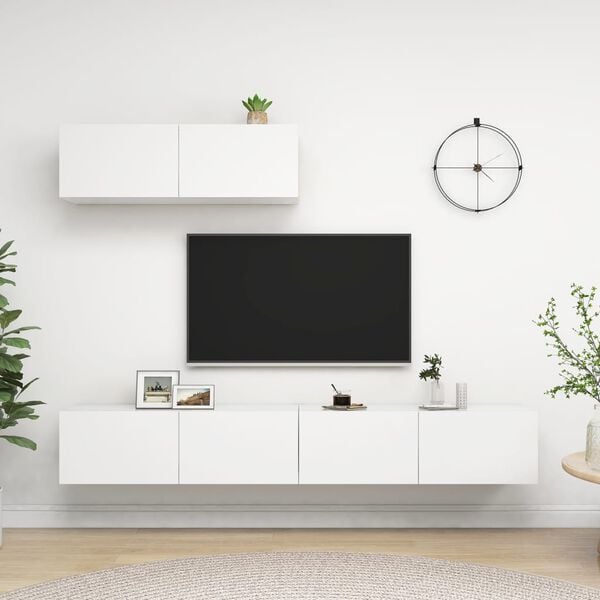 vidaXL TV Cabinets 3 pcs White Engineered Wood