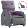 vidaXL Electric Massage Recliner Chair Grey Faux Leather