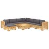 vidaXL 9 Piece Garden Lounge Set with Cushions Solid Teak Wood