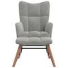 vidaXL Rocking Chair with a Stool Light Grey Velvet