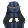vidaXL Gaming Chair with Footrest Black and Blue Faux Leather