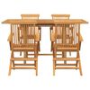 vidaXL Garden Dining Set 5 pcs Brown Solid Teak Wood