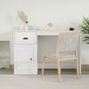 vidaXL Desk with Drawer High Gloss White 115x50x75 cm Engineered Wood